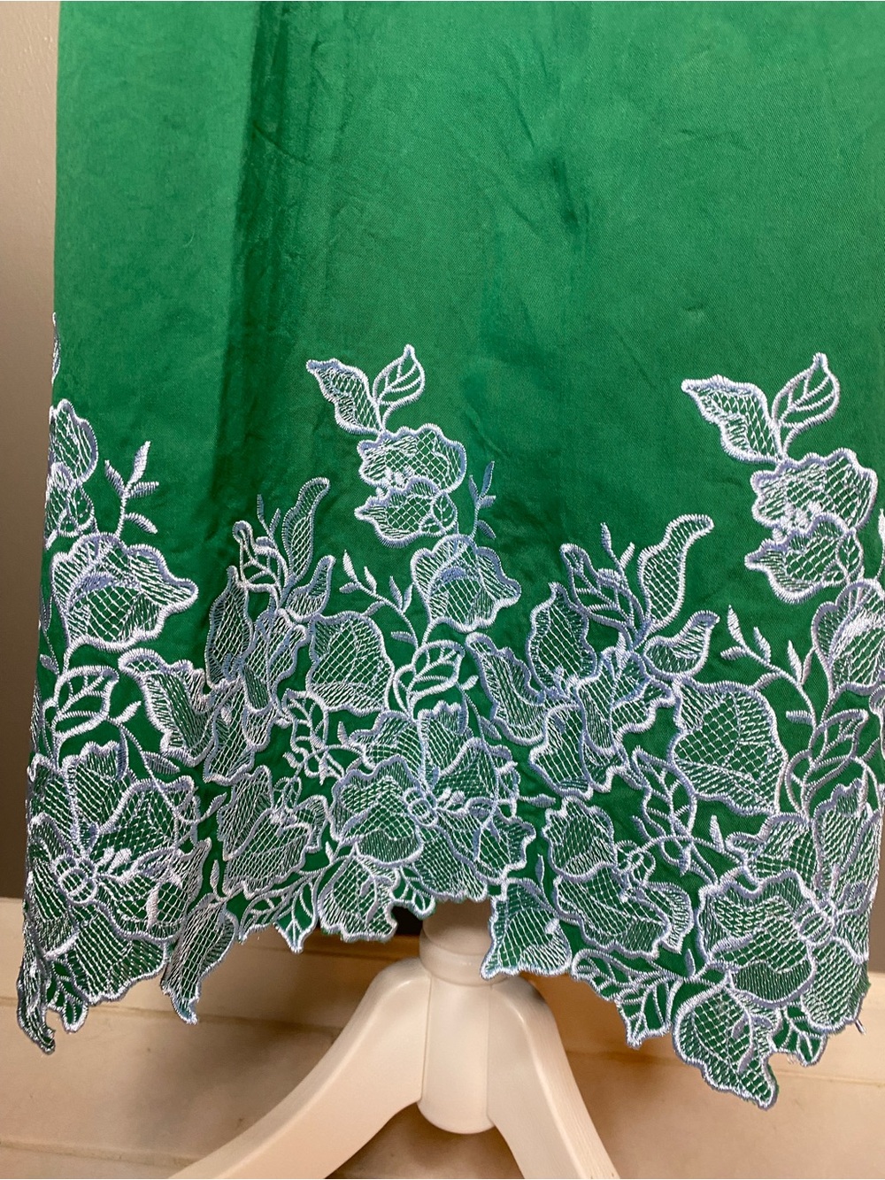 Tuckernuck Hyacinth House 100% Cotton Green Embroidery Eliza Midi Dress - Size M - Picture 12 of 14